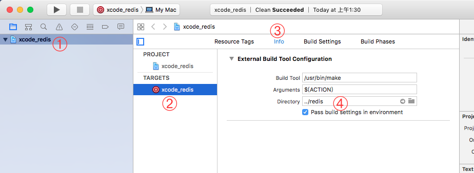 配置 xcode_redis